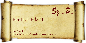 Szeitl Pál névjegykártya